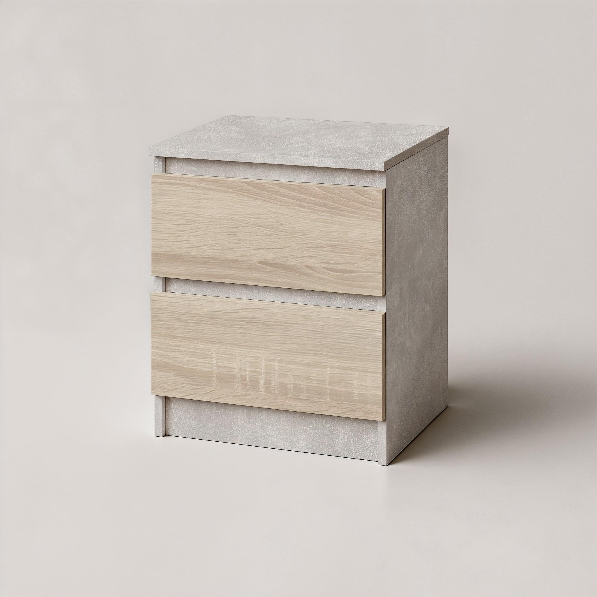 Тумба приліжкова FT-225 400х400х530 мм Бетон/Дуб Сонома - фото 2