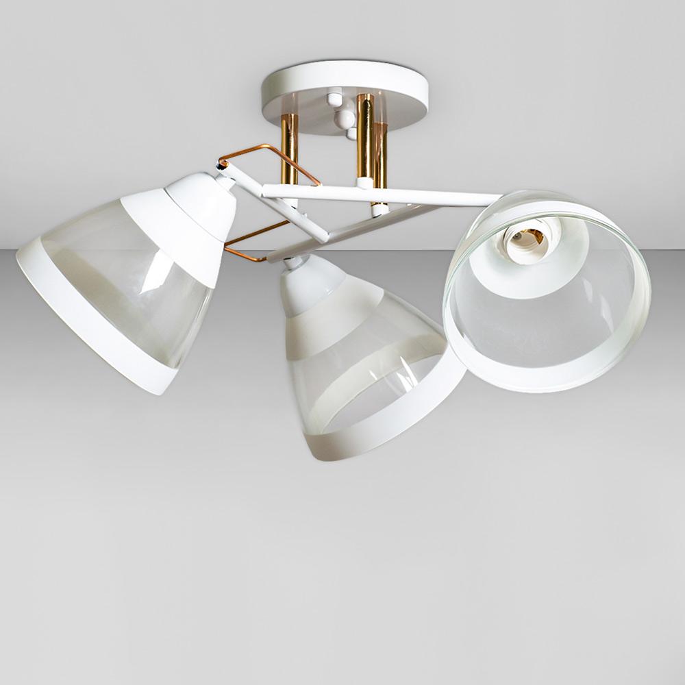 Люстра потолочная Light House SC-18697/3 FG/WH d 470х240 мм Белый/Золотой/Прозрачный