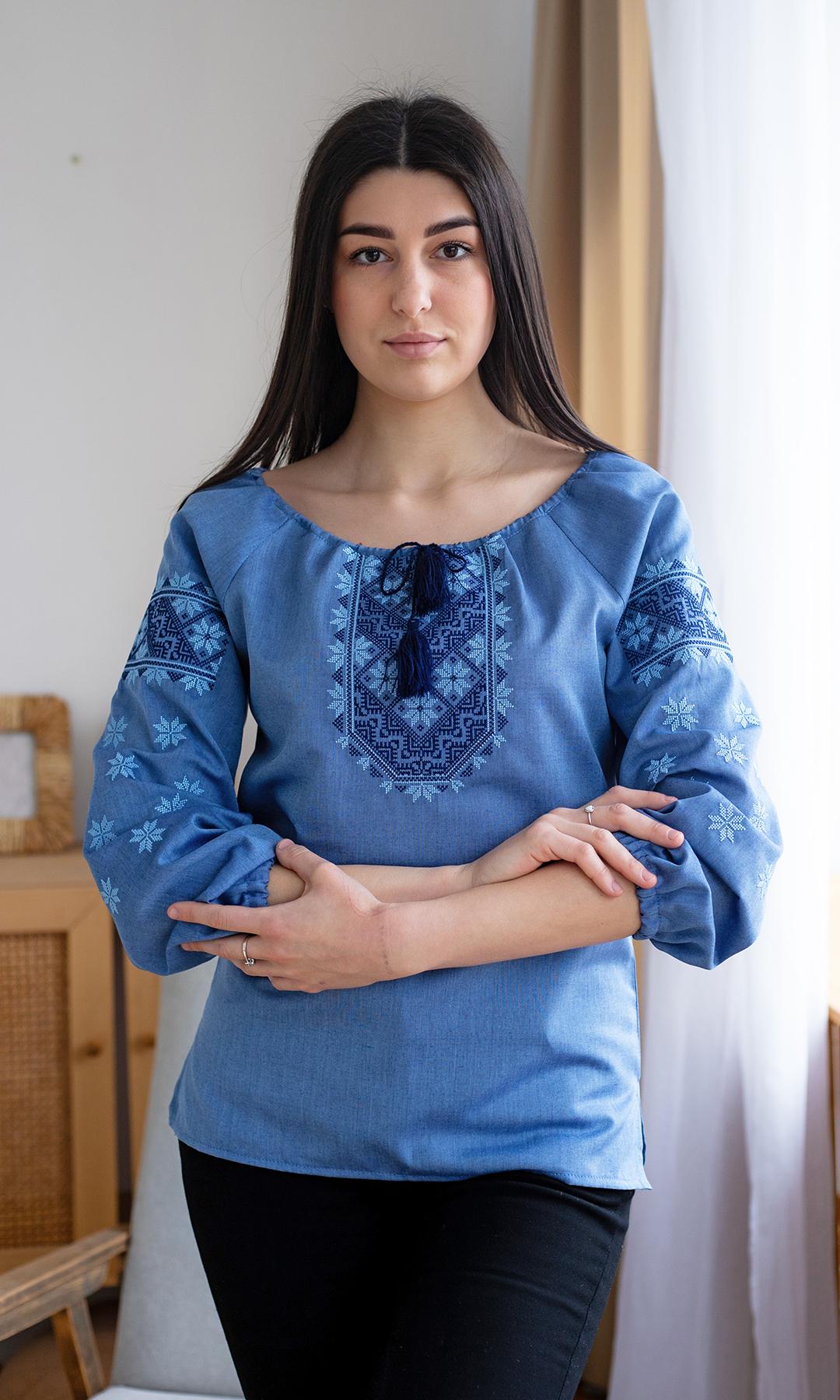 Вишиванка жіноча Вишиваночка р. 44 Синій (516-9)