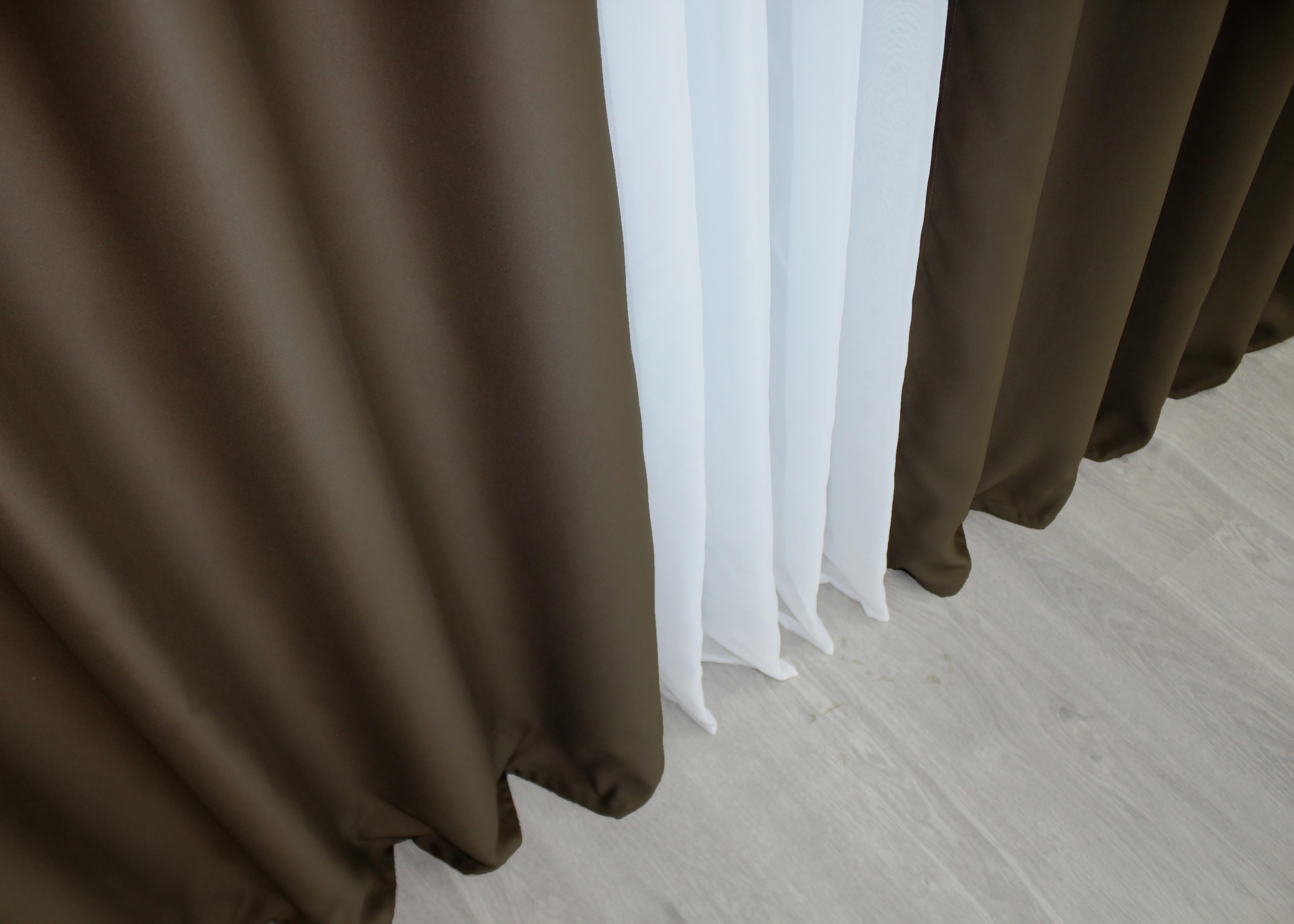 Комплект штор на люверсах VR-Textil Fusion Dimout №834ш 150х250 см 2 шт. Коричневый (37-0131) - фото 8 Комплект штор на люверсах VR-Textil Fusion Dimout №834ш 150х250 см 2 шт. Коричневый (37-0131) - фото 8