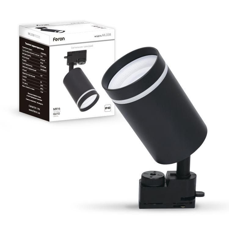 Світильник трековий світлодіодний Feron ML338 MR16 GU10 Чорний (27729608)