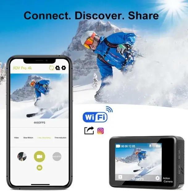 Екшн-камера CSZ-Q60AR зйомка в 4K Wi-Fi модуль пульт дистанційного керування захист від води (618463) - фото 8 Екшн-камера CSZ-Q60AR зйомка в 4K Wi-Fi модуль пульт дистанційного керування захист від води (618463) - фото 8