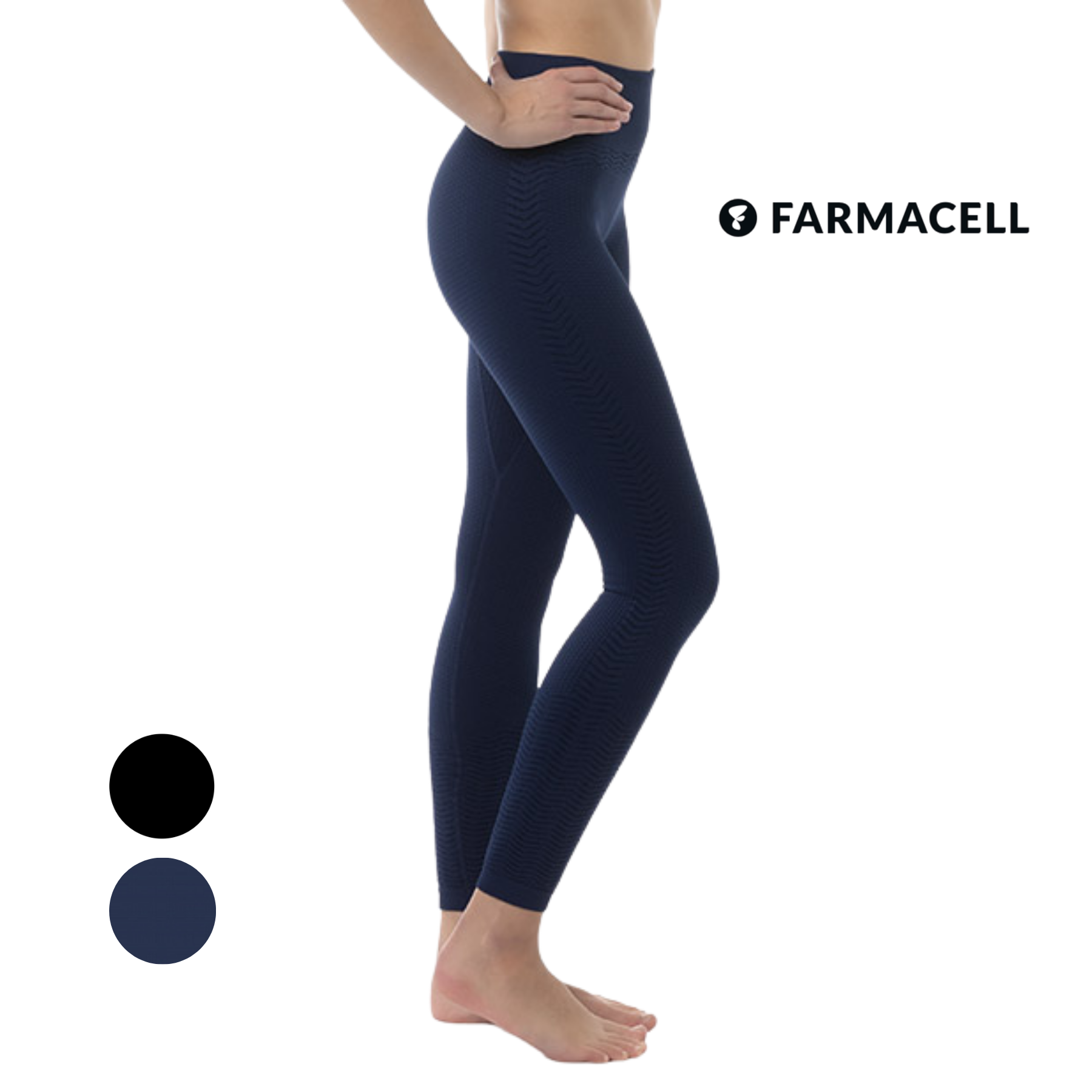Компресійні легінси антицелюлітні FarmaCell з мікромасажним ефектом і FIR-технологією L/XL Синій (1109) - фото 4