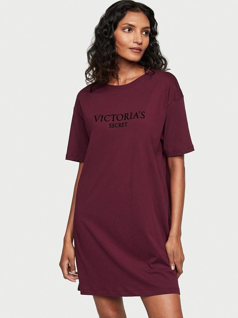 Ночная рубашка Victoria's Secret Cotton Sleepshirt M/L Бордовый (2109030568) Ночная рубашка Victoria's Secret Cotton Sleepshirt M/L Бордовый (2109030568)