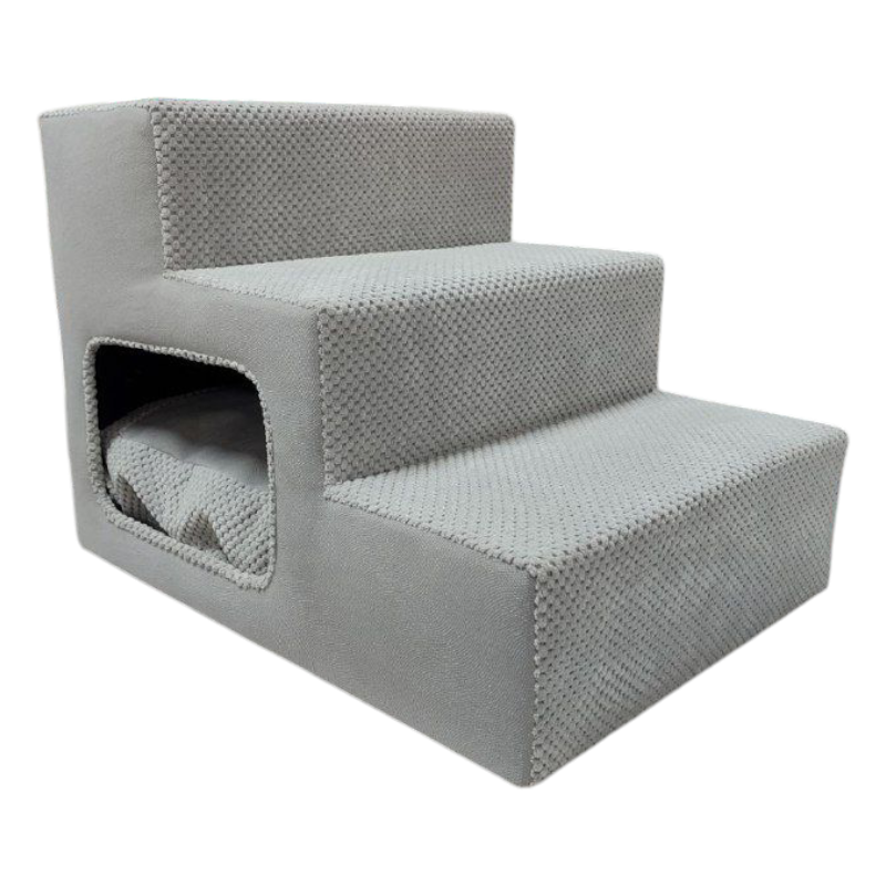 Ступеньки для собачек с входом 55х40х40 см правые Серый