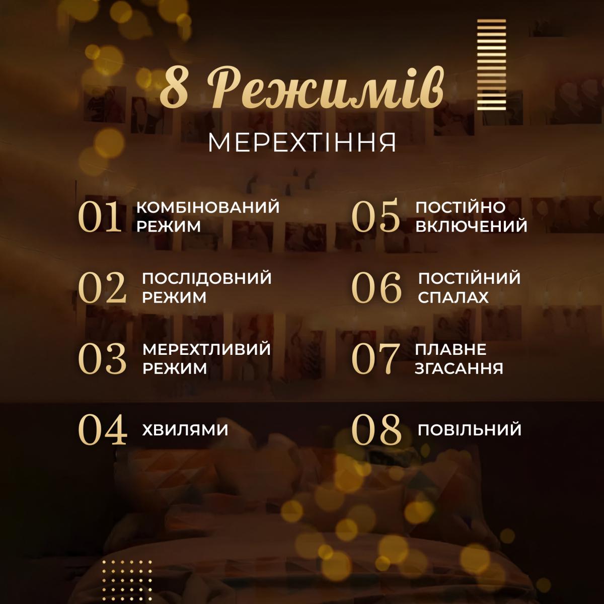 Гірлянда-нитка прищіпки GarlandoPro A65 прозора 20 LED на 5 м Теплий білий (100-107-A65) - фото 9