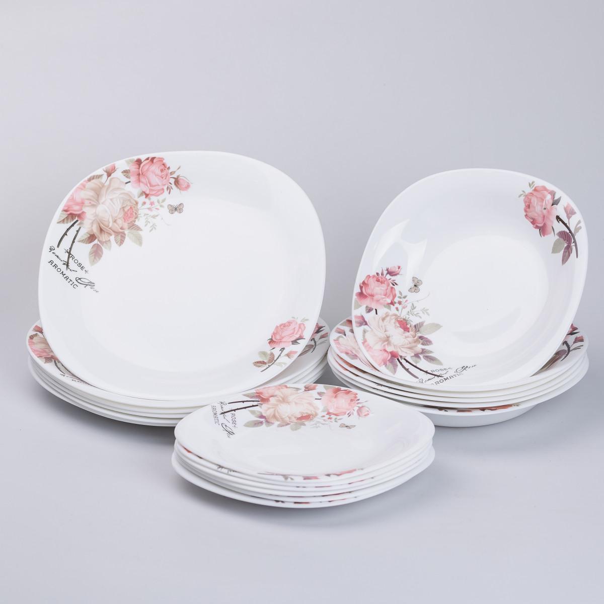 Сервіз столовий керамічний на 6 персон 18 тарілок Білий (5384) - фото 16