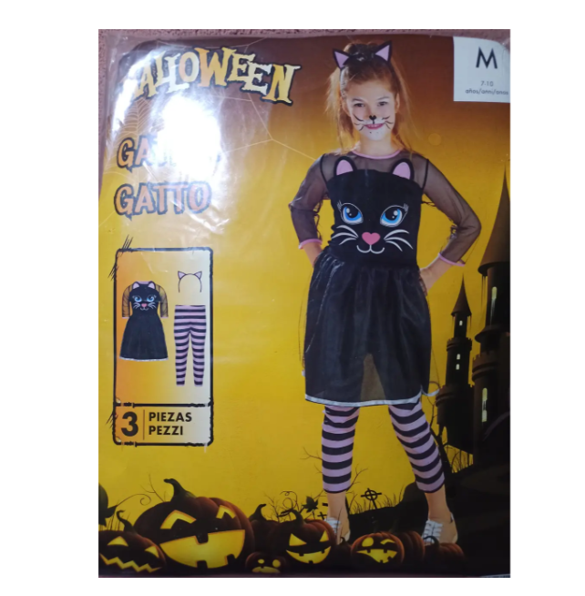 Костюм для Хэллоуина для девочки Котик М Разноцветный (400220) - фото 4 Костюм для Хэллоуина для девочки Котик М Разноцветный (400220) - фото 4