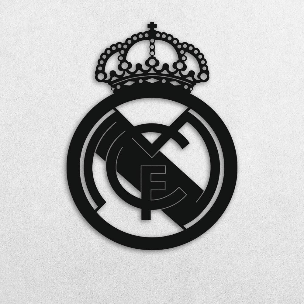 Настенное панно из дерева TWD FC Real Madrid 40х30 см Черный (WALL51002)