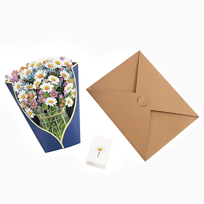 Открытка сюрприз с объемными цветами Ромашки (AN00595-1) - фото 3