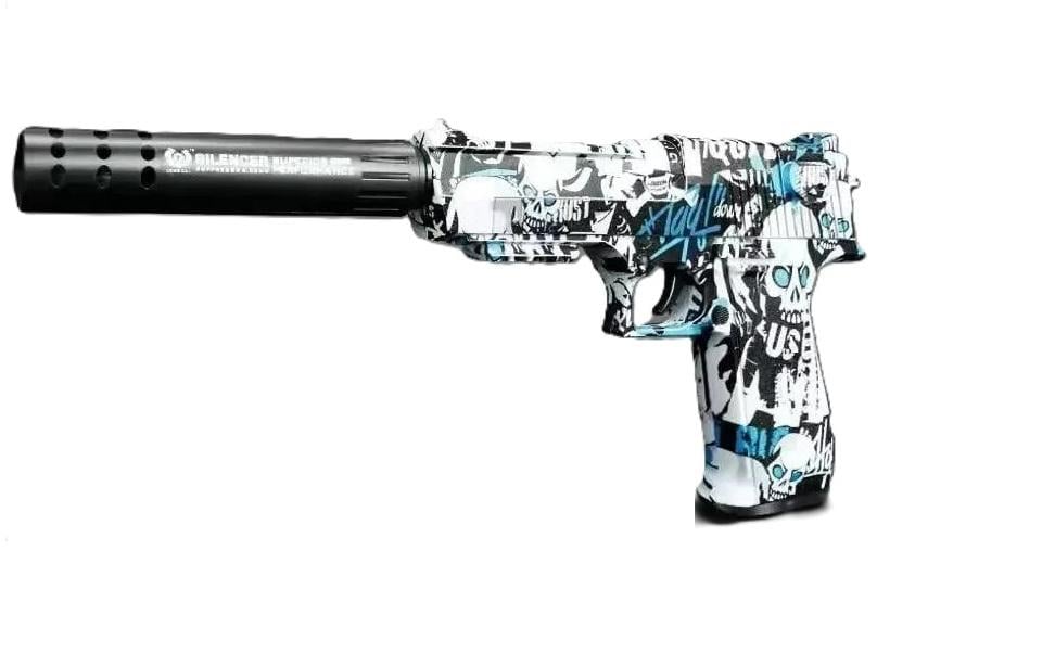 Игрушечный пластиковый автоматический пистолет Desert Eagle Графити стреляет пластиковыми пулями с гильзой (1919979925)