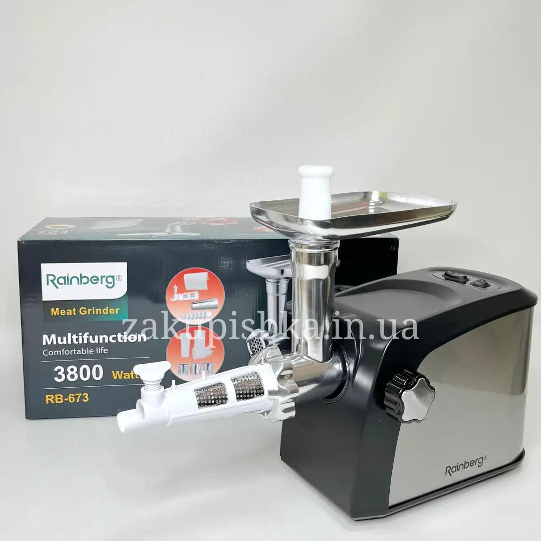 М'ясорубка електрична для томатного соку Rainberg RB-673 3800W з насадками (2588203107) - фото 3
