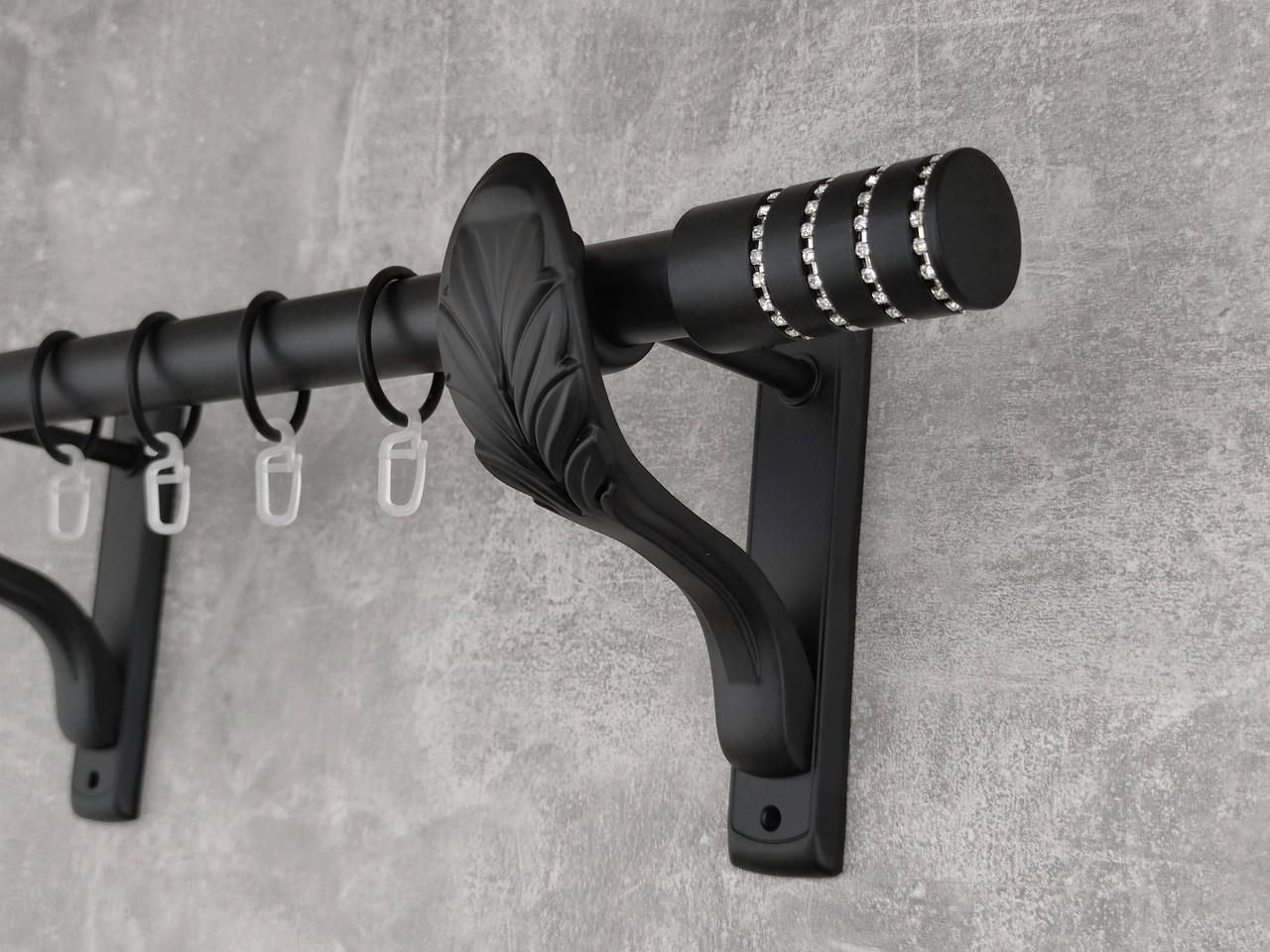 Карниз MStyle металлический для штор однорядный Барамелла 25 мм гладкий 200 см Черный (5020091)