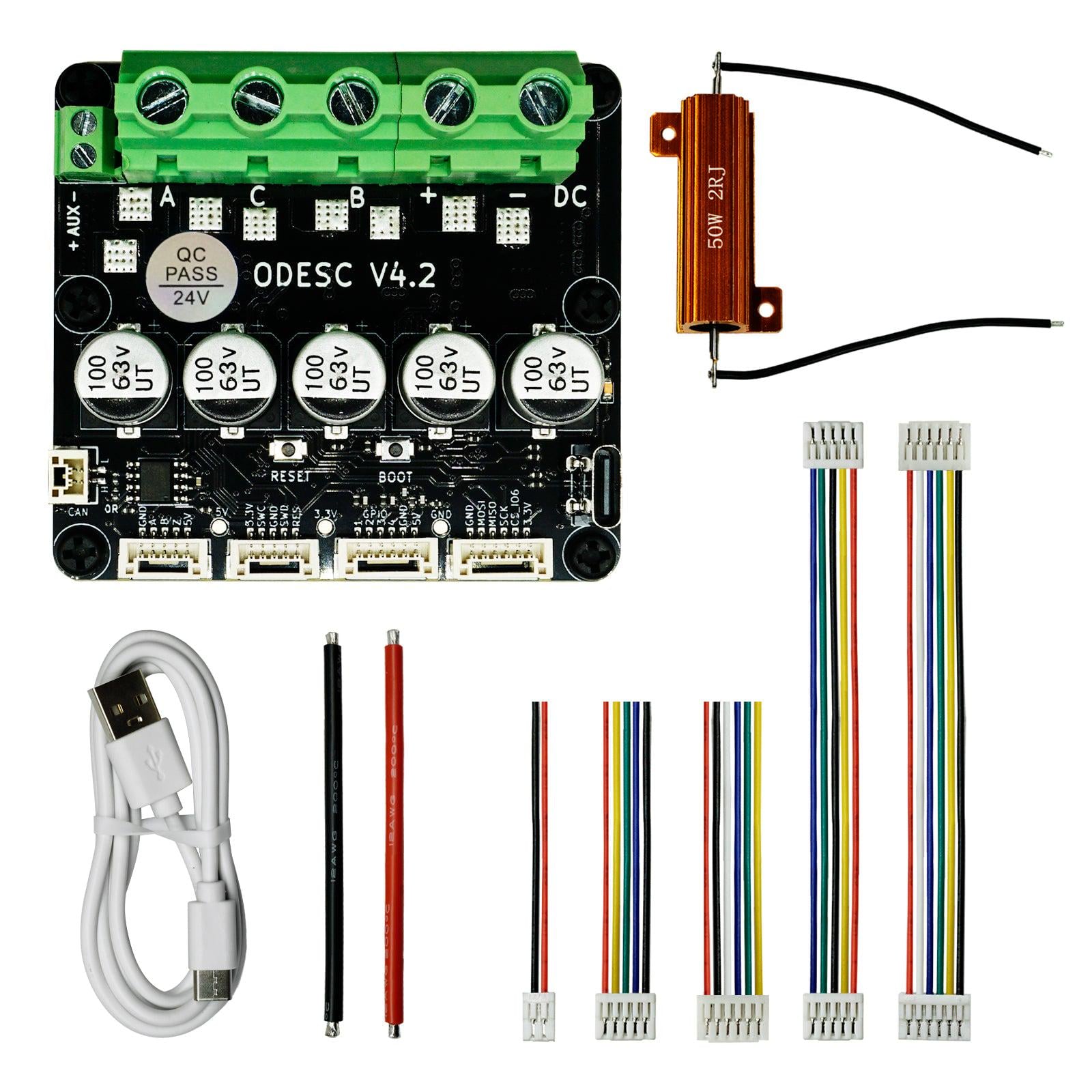 Контроллер SEQURE ODESC V4,2 Single BLDC FOC 8–24V для робототехники и двигателей с датчиками Холла (00-00028764)