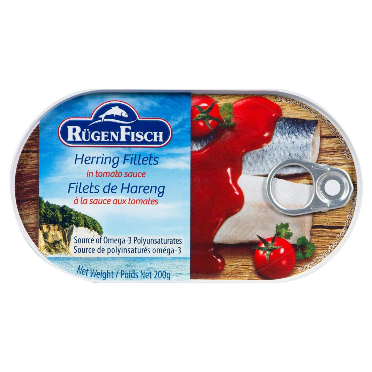 Филе сельди Rugen Fisch Herring Fillets in Tomato Sauce 200 г (24043691)