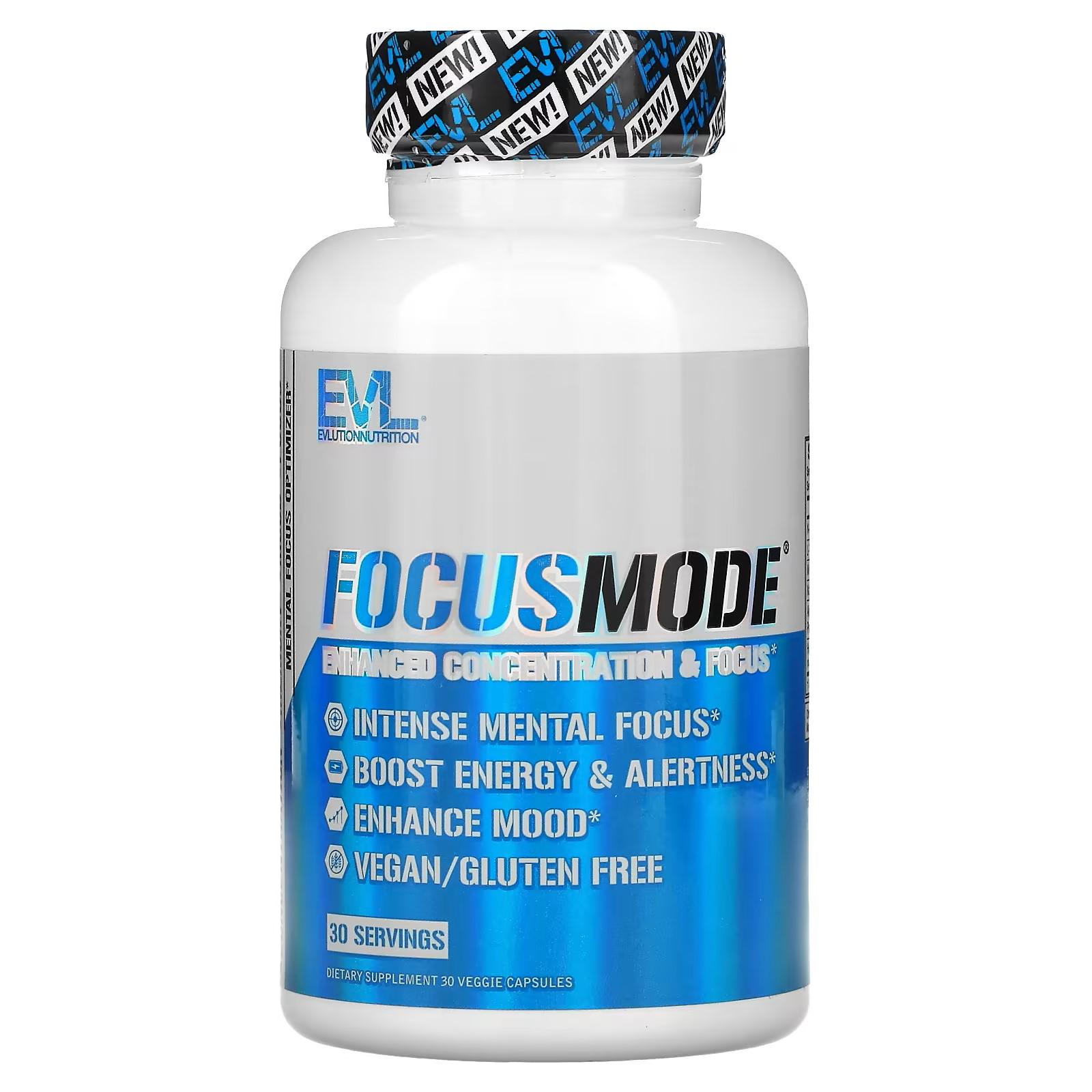 Добавка Evlution Nutrition Focus mode для концентрации внимания 30 veggie capsules
