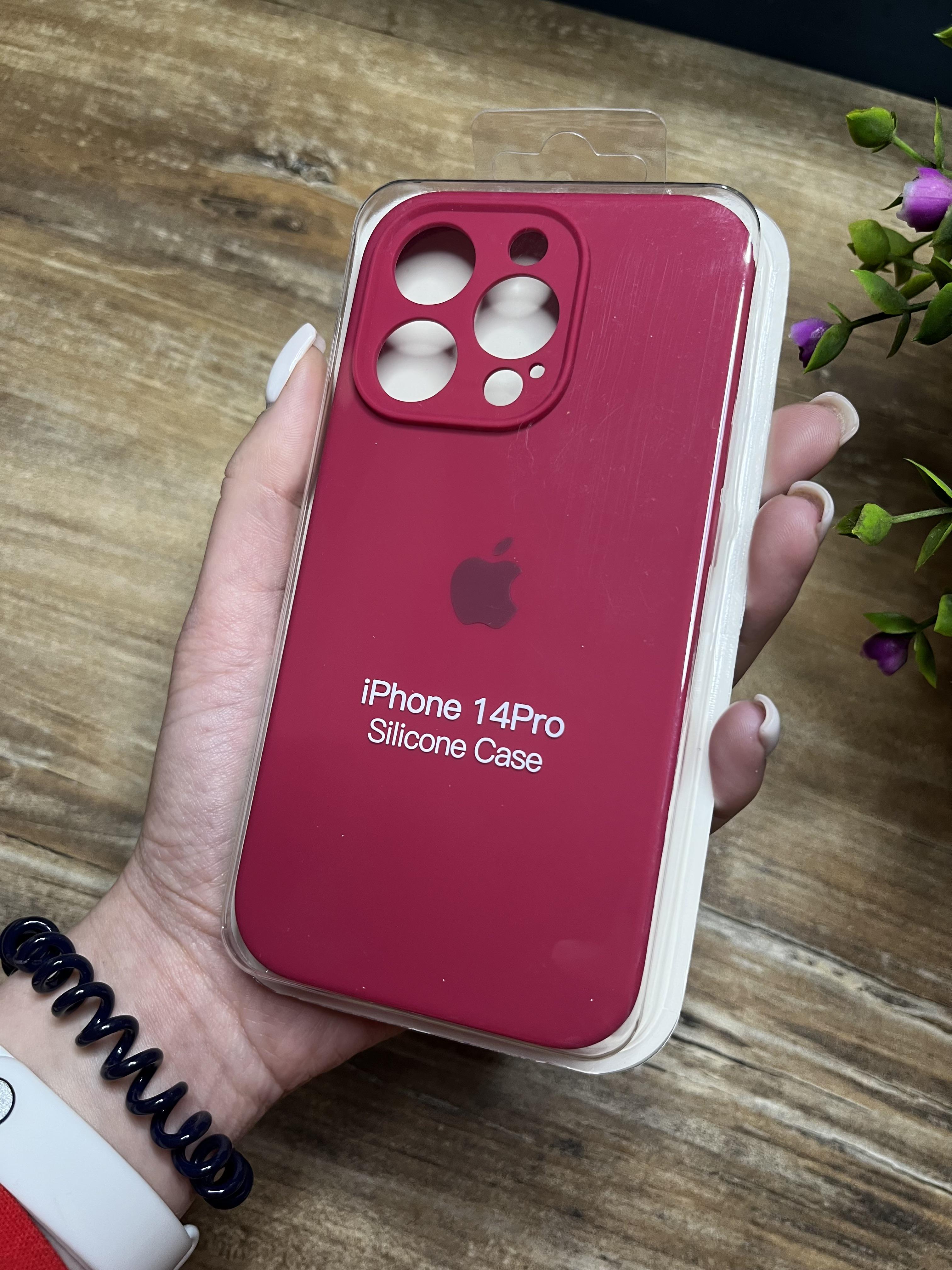 Чехол накладка на iPhone (Айфон) 14 Pro закрытый низ и закрытая камера silicone case full camera Apple