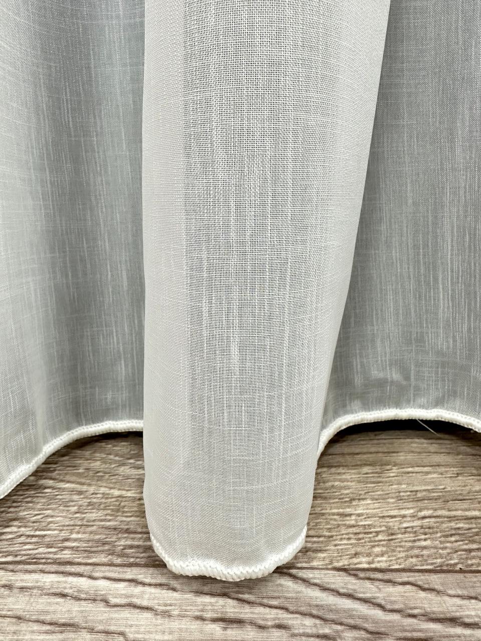 Тюль готовий з обтяжувачем креп-льон однотонний матовий на тасьмі 6 см 400x270 см Молочний (1100 К Т29) - фото 9 Тюль готовий з обтяжувачем креп-льон однотонний матовий на тасьмі 6 см 400x270 см Молочний (1100 К Т29) - фото 9