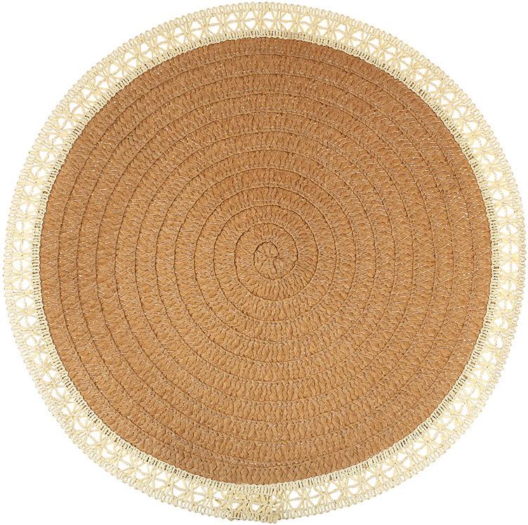 Набор льняных подпальников Boho Lace 6 шт.38 см Коричневый