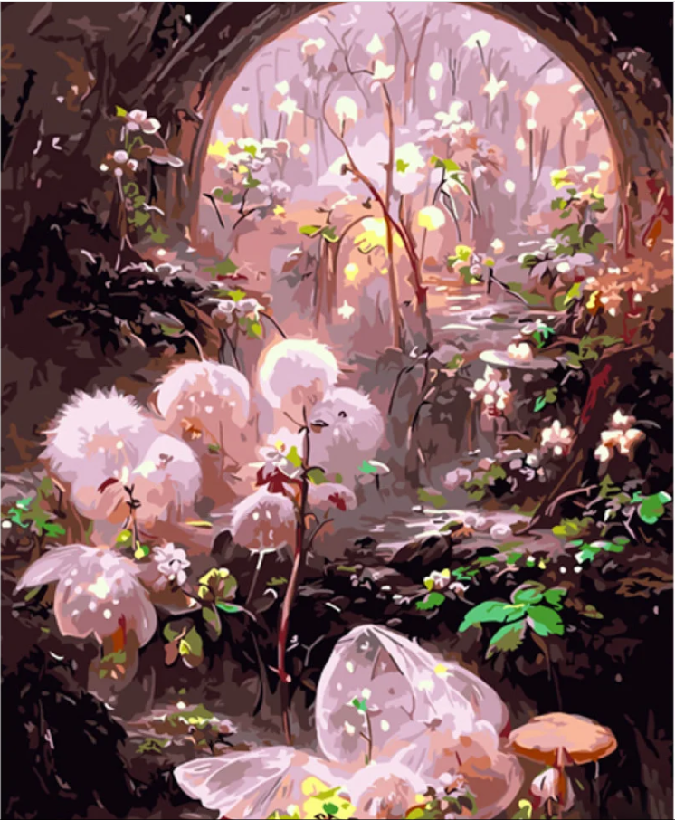 Картина за номерами Strateg Фантастичні квіти 40х50 см (GS1022)