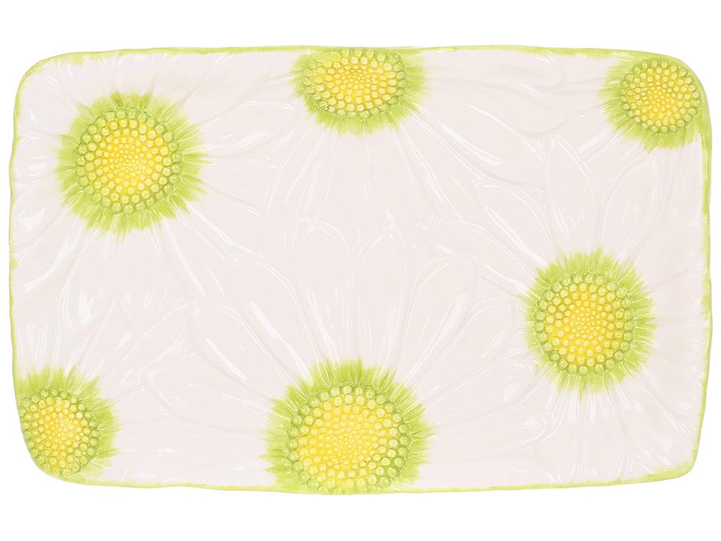 Блюдо прямоугольное керамическое Ромашки 31,5x20x3,5 см цвет-Белый (BDI-928-022) Блюдо прямоугольное керамическое Ромашки 31,5x20x3,5 см цвет-Белый (BDI-928-022)