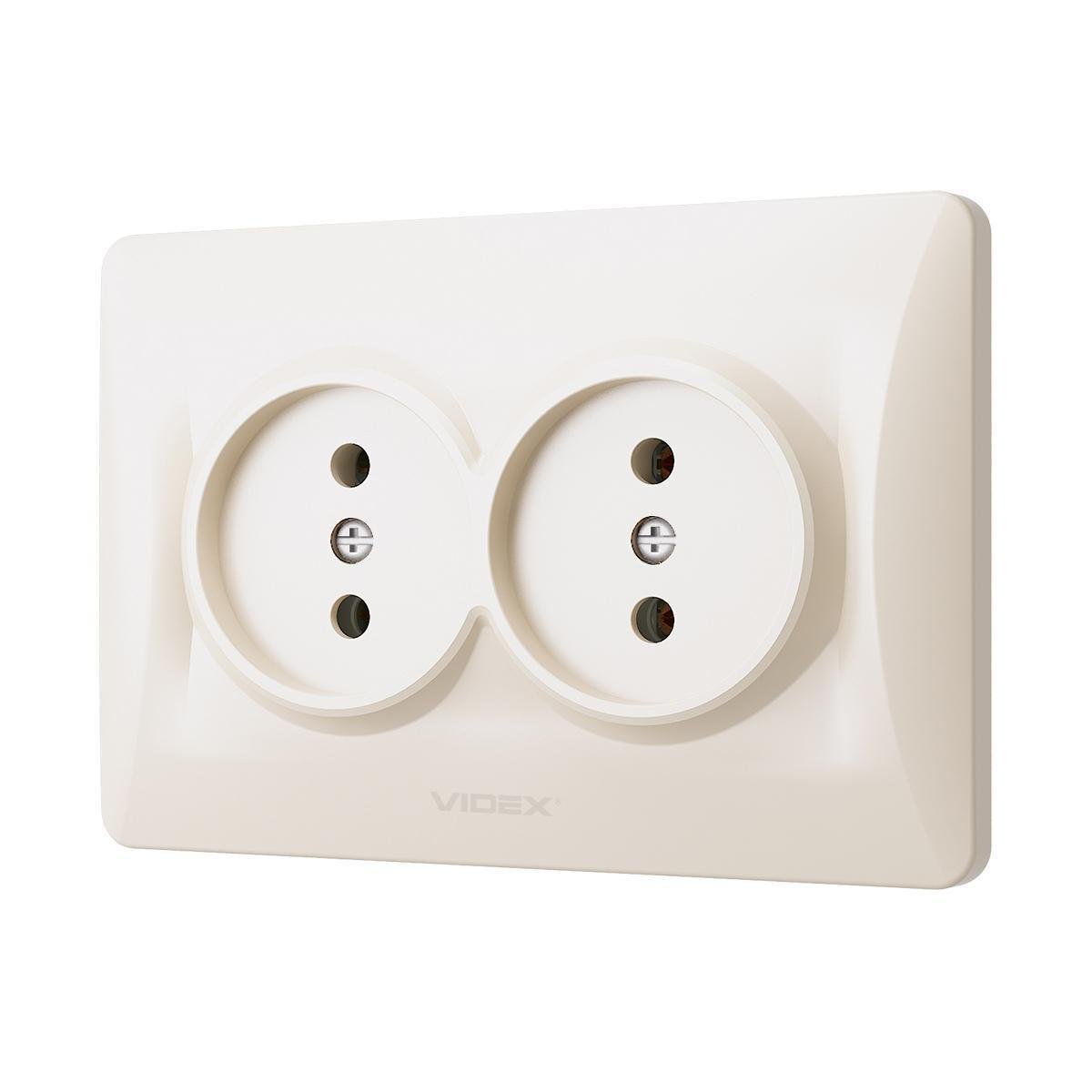Розетка Vіdeх Bіnerа двойная Кремовый (22551028) Розетка Vіdeх Bіnerа двойная Кремовый (22551028)