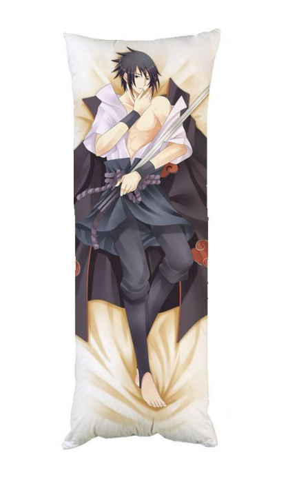 Подушка дакимакура Наруто Саске декоративная ростовая для обнимания двусторонняя 50x170 см