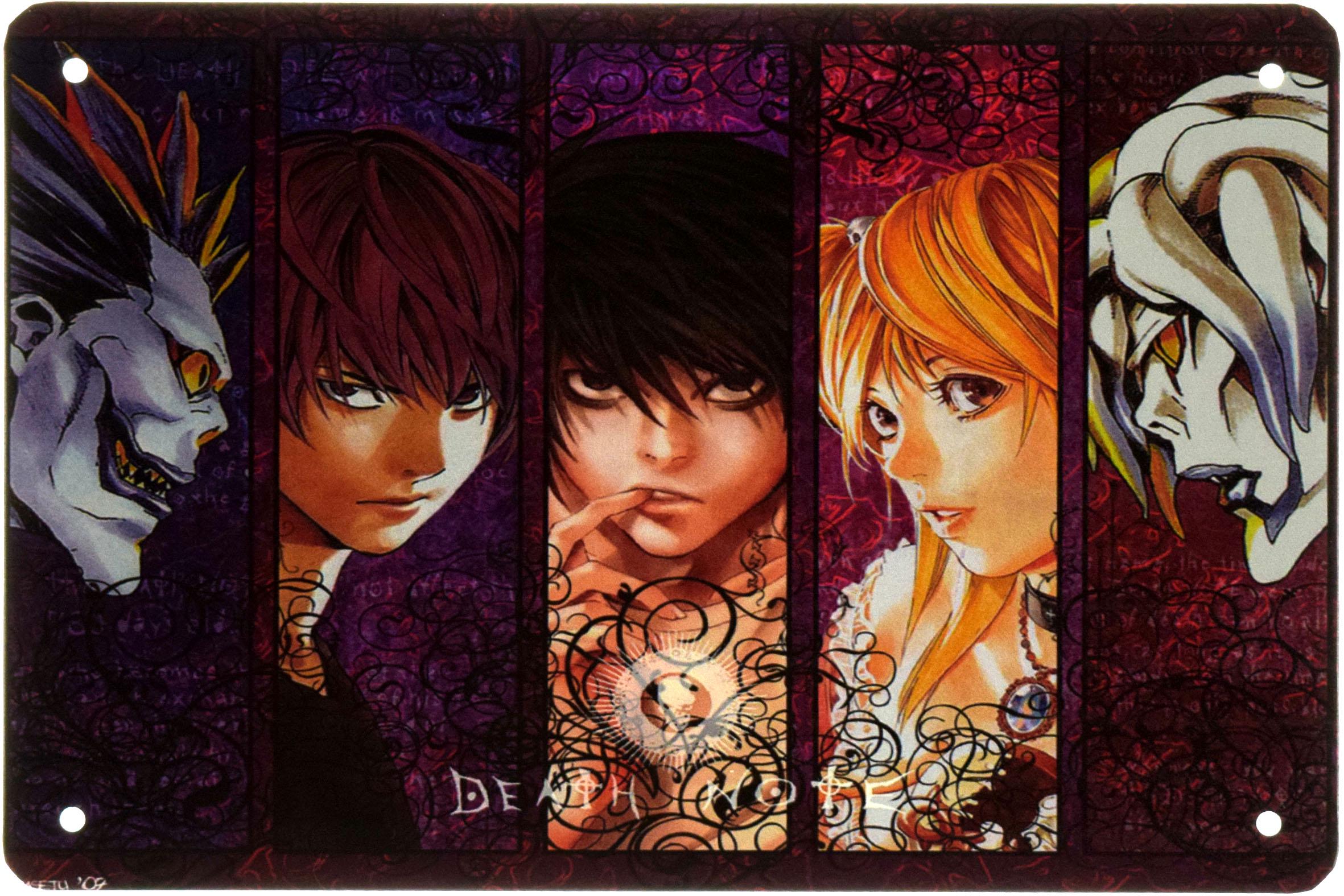 Табличка металлическая Тетрадь смерти Персонажи/Death Note 20x30 см
