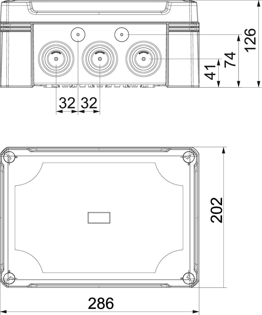 Распределительная коробка OBO bettermann X25 наружная 10 герметичных вводов IP67 PC 286х202х126 мм (2005024) - фото 2