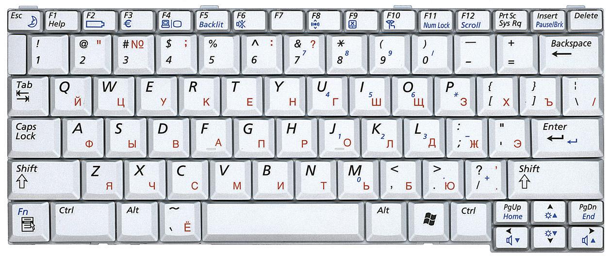 Клавиатура для ноутбука Samsung Q45 Q35 Silver