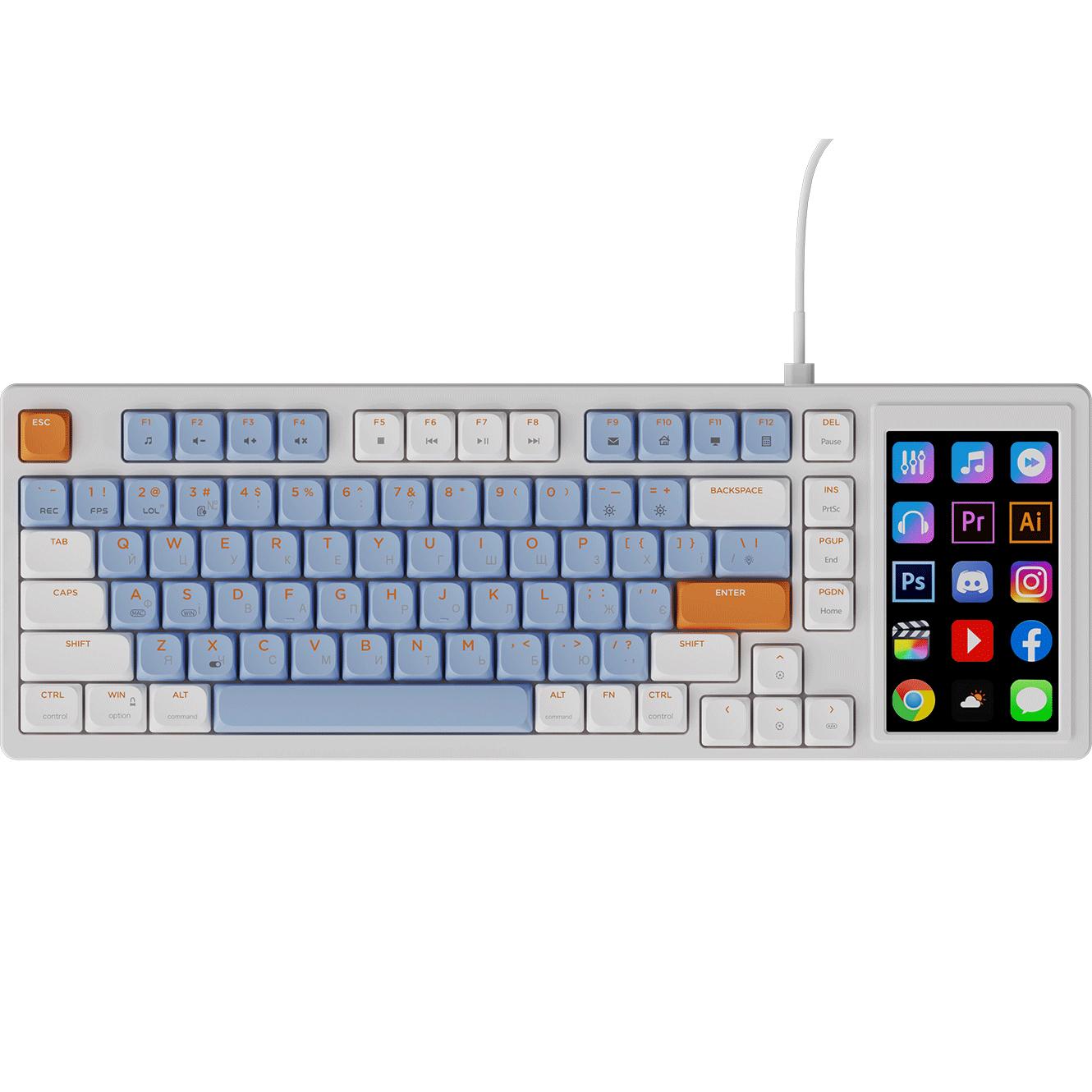 Клавиатура механическая игровая Ajazz AKP815 81 клавиша USB Huano Red Switch White/Blue (AKP815-R-WBO)