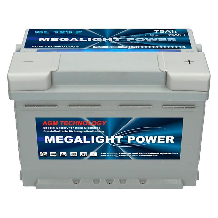 Аккумулятор тяговый Megalight 75 AGM 75Ah АзЕ12V (155629)