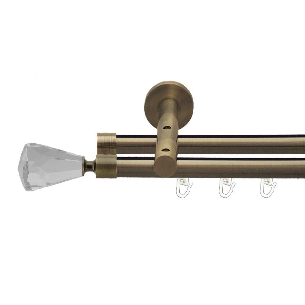 Карниз металлический Orvit Лучетта двухрядная реверсивная/профильная труба Антик 19/19 мм 300 см (7219368)