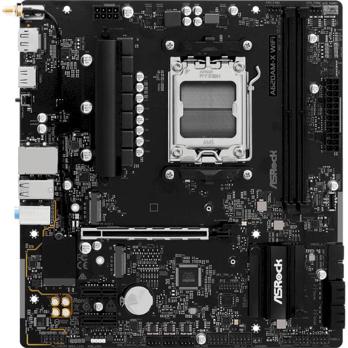 Материнская плата ASRock A620AM-X WIFI Micro-ATX sAM5 AMD A620A 2xDDR5 2xM.2 4xSATA DP HDMI 2.5GbE Black (31330844)