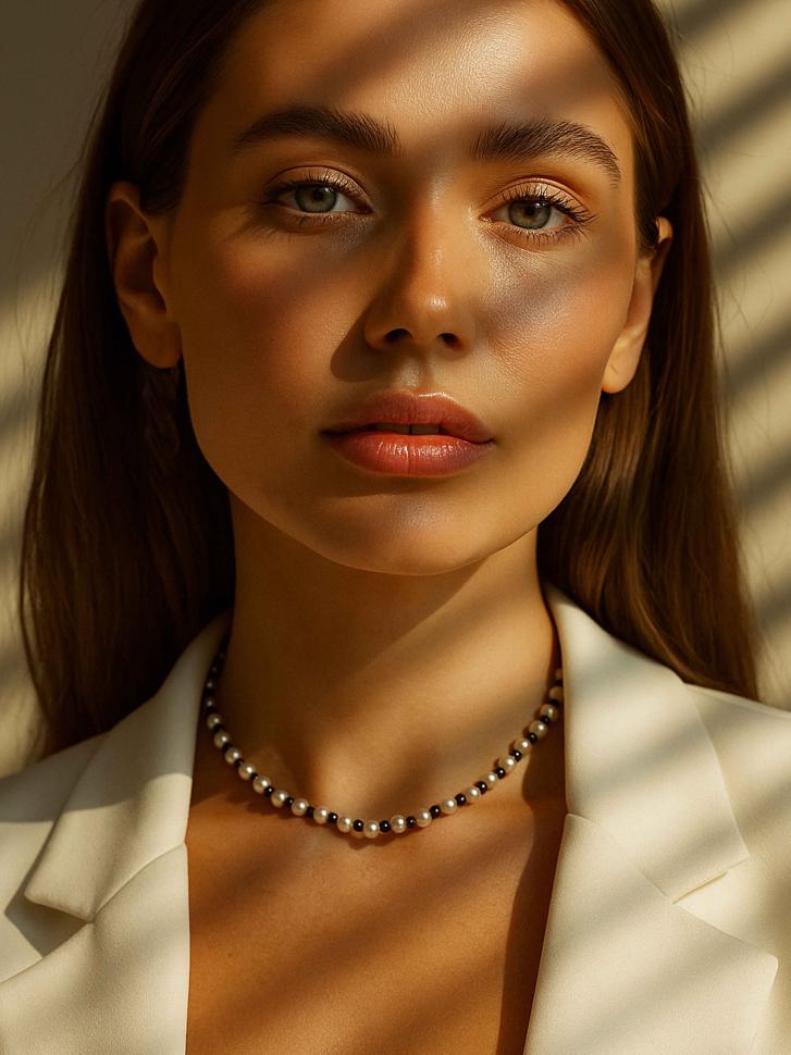 Чокер LeBijou із натуральних перлів з чорним агатом (5175)