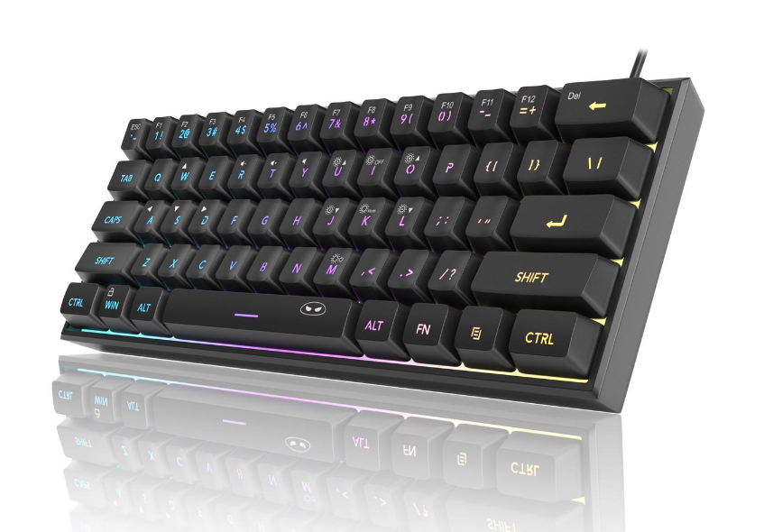 Клавиатура Игровая влагозащищенная MageGee TS91 с RGB подсветкой 61 клавиша IPX4 мембранная проволочная ENG Черный (1597)
