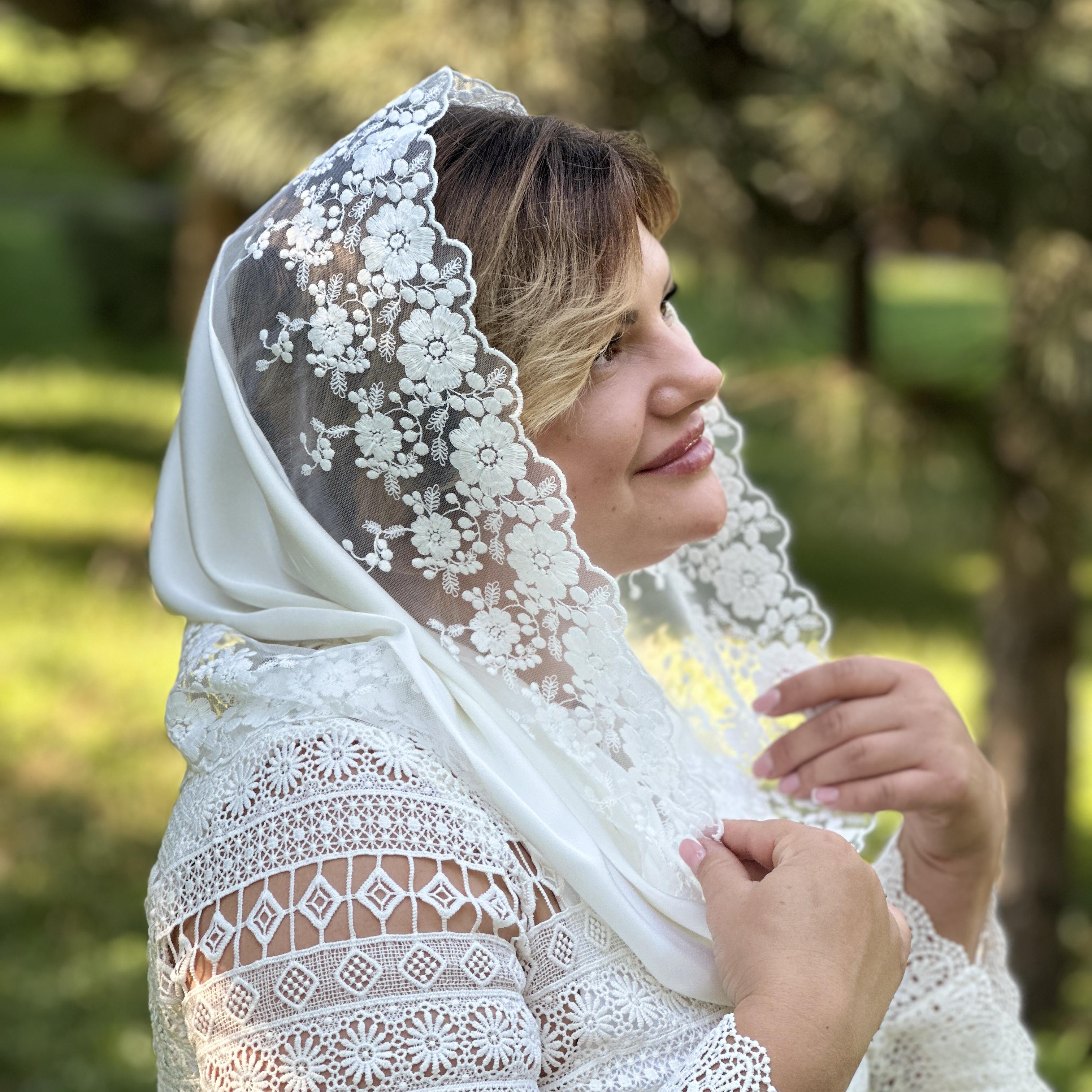 Платок церковный Валерия Молочный (29818815)