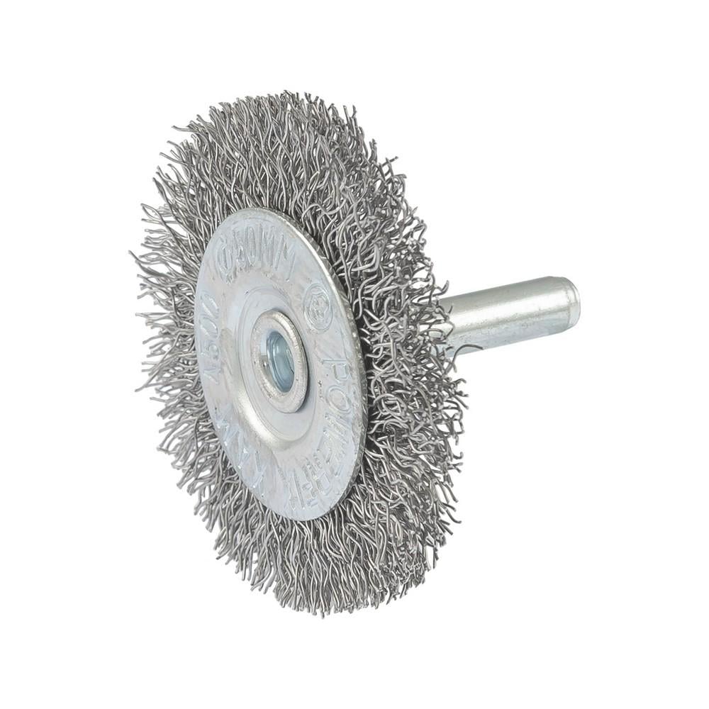 Щетка дисковая MasterTool из рифленой проволоки Ø 50 мм со стержнем 1/4" (19-9805)