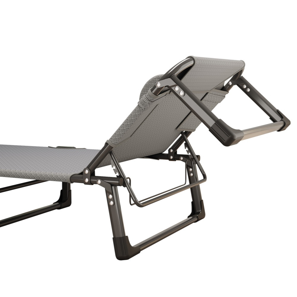 Шезлонг розкладний WCG FB-S04 із підголівником зі сталевим каркасом Чорно-сірий (FB-S031) - фото 5 Шезлонг розкладний WCG FB-S04 із підголівником зі сталевим каркасом Чорно-сірий (FB-S031) - фото 5