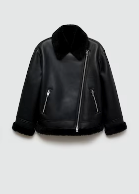 Дубленка женская Mango 77075985 XXS Черный (00026) - фото 5