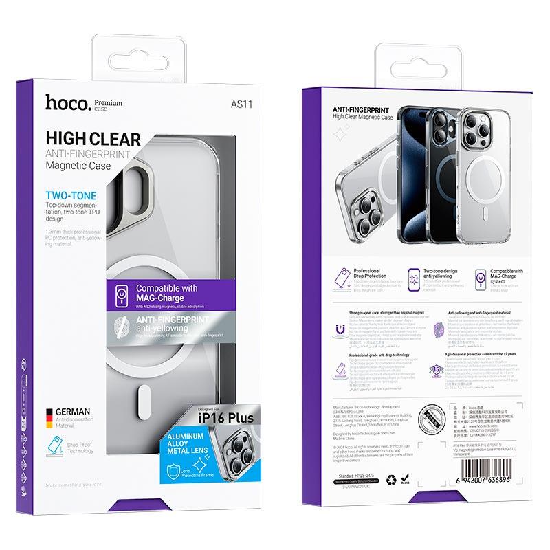 Чехол для телефона HOCO для iPhone 16 Vip magnetic protective case (AS11) Прозрачный - фото 4 Чехол для телефона HOCO для iPhone 16 Vip magnetic protective case (AS11) Прозрачный - фото 4
