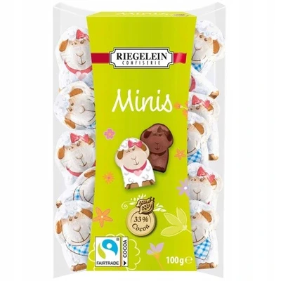 Шоколадные фигурки Riegelein Minis Овечки 100 г