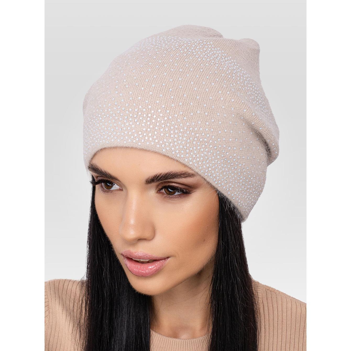 Шапка жіноча ангорова Leks Сузір'я one size Бежевий - фото 1