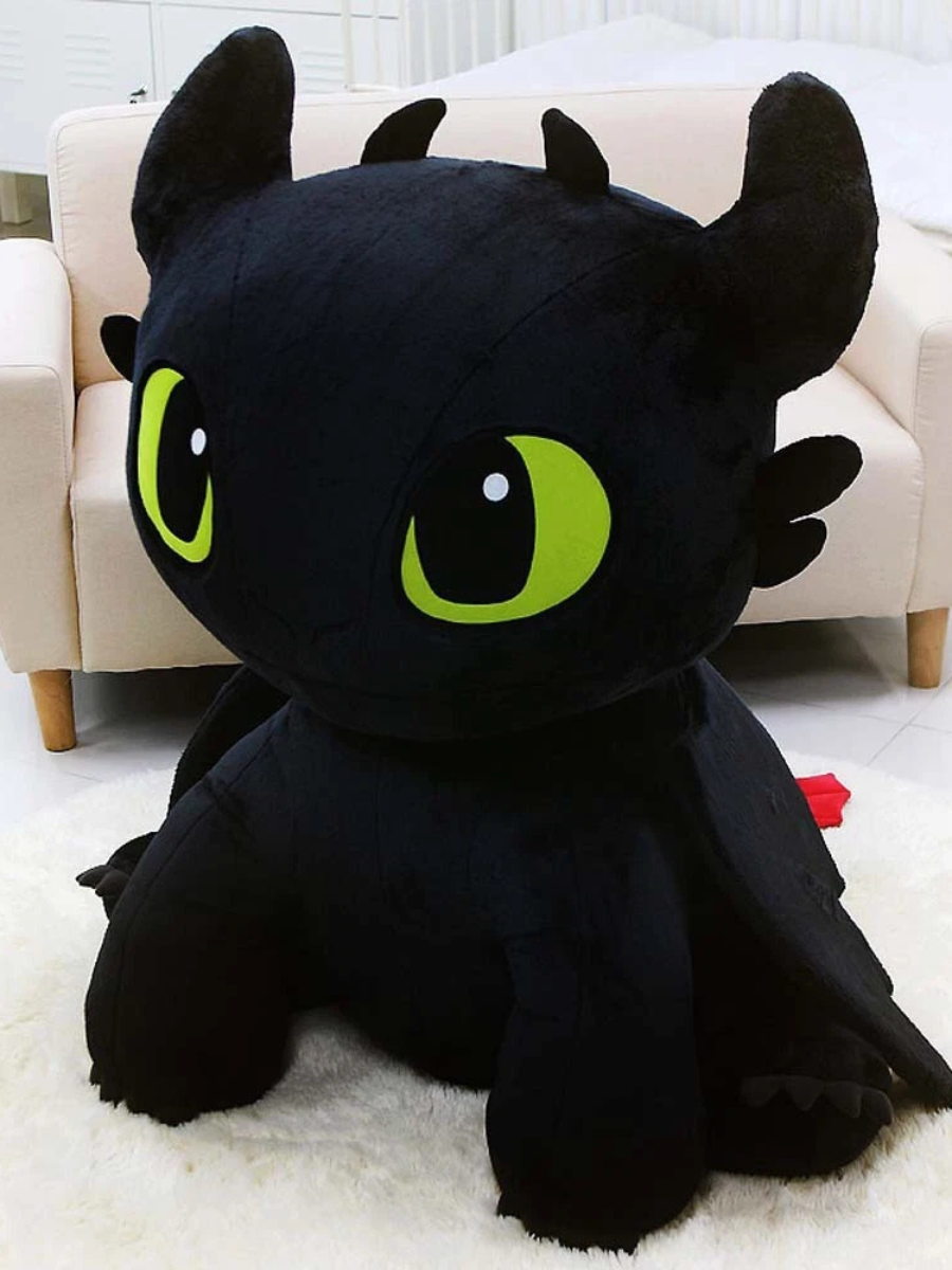 Мягкая игрушка дракон Беззубик ночная фурия Как приручить дракона 75 см Черный (9081/75) - фото 3