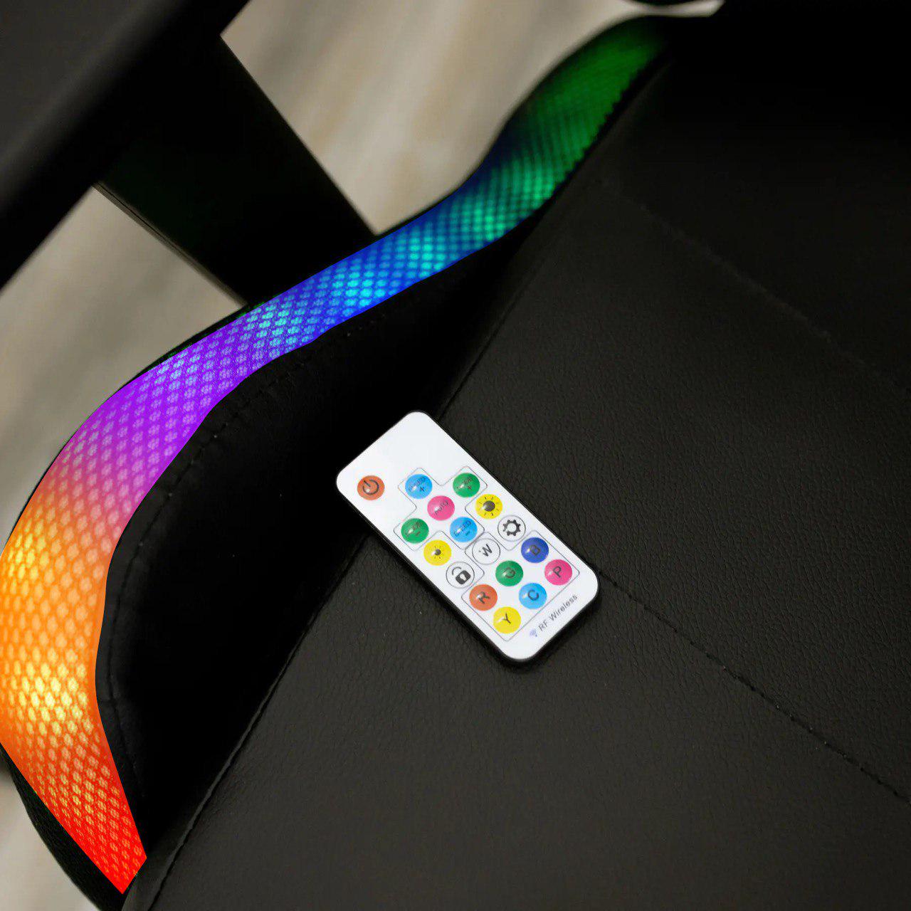 Крісло комп'ютерне геймерське для дому офіса 4Points XT LED з підсвіткою та подушками Чорний (40045) - фото 7