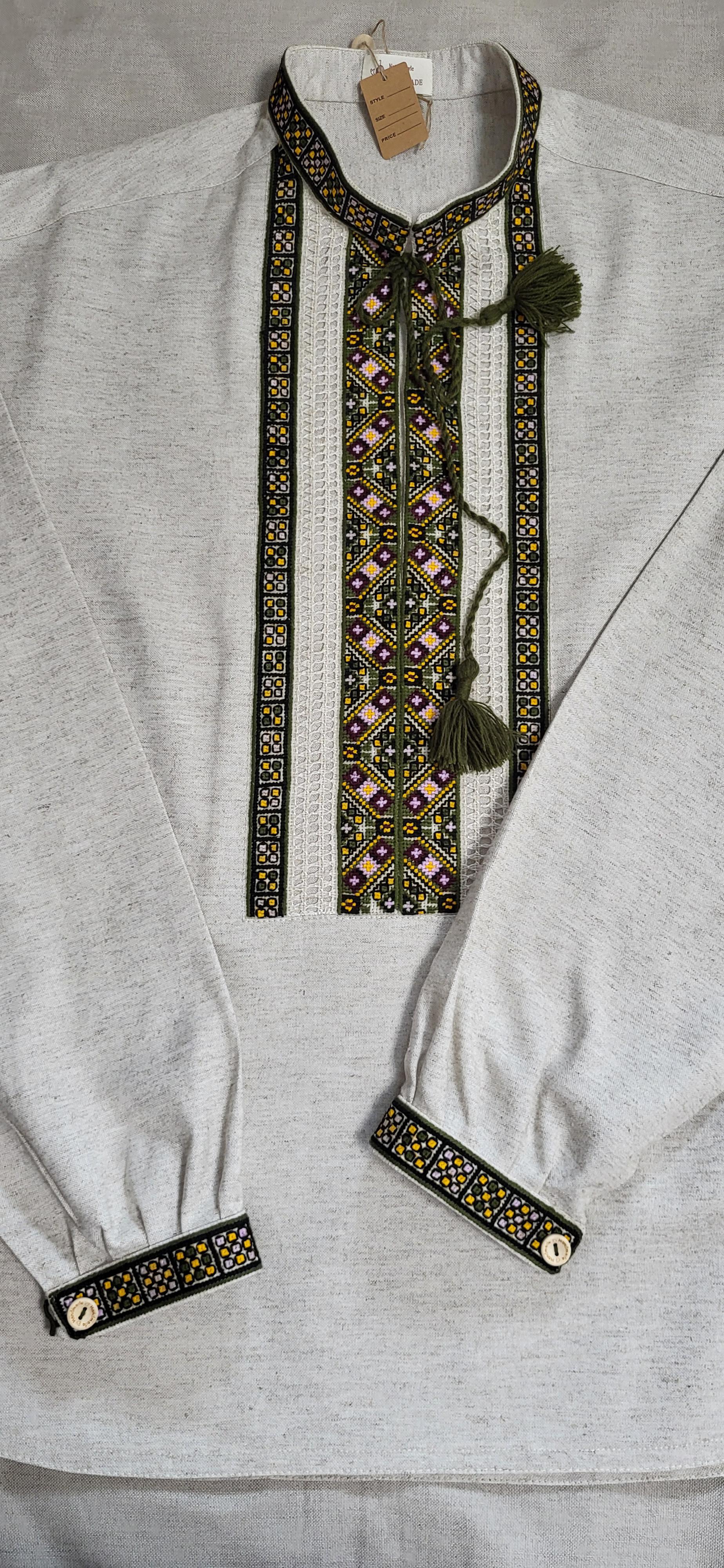 Вышиванка мужская Буркутская ручной работы из натуральной домотканой ткани 3XL (58) - фото 3 Вышиванка мужская Буркутская ручной работы из натуральной домотканой ткани 3XL (58) - фото 3