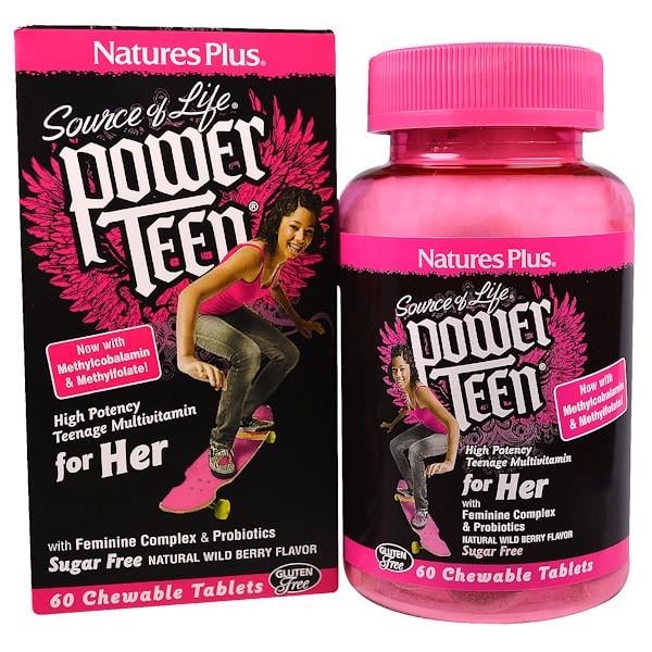 Витамины для девочек-подростков nature's Plus Source of Life вкус ягод 60 пастилок (NAP-30004)