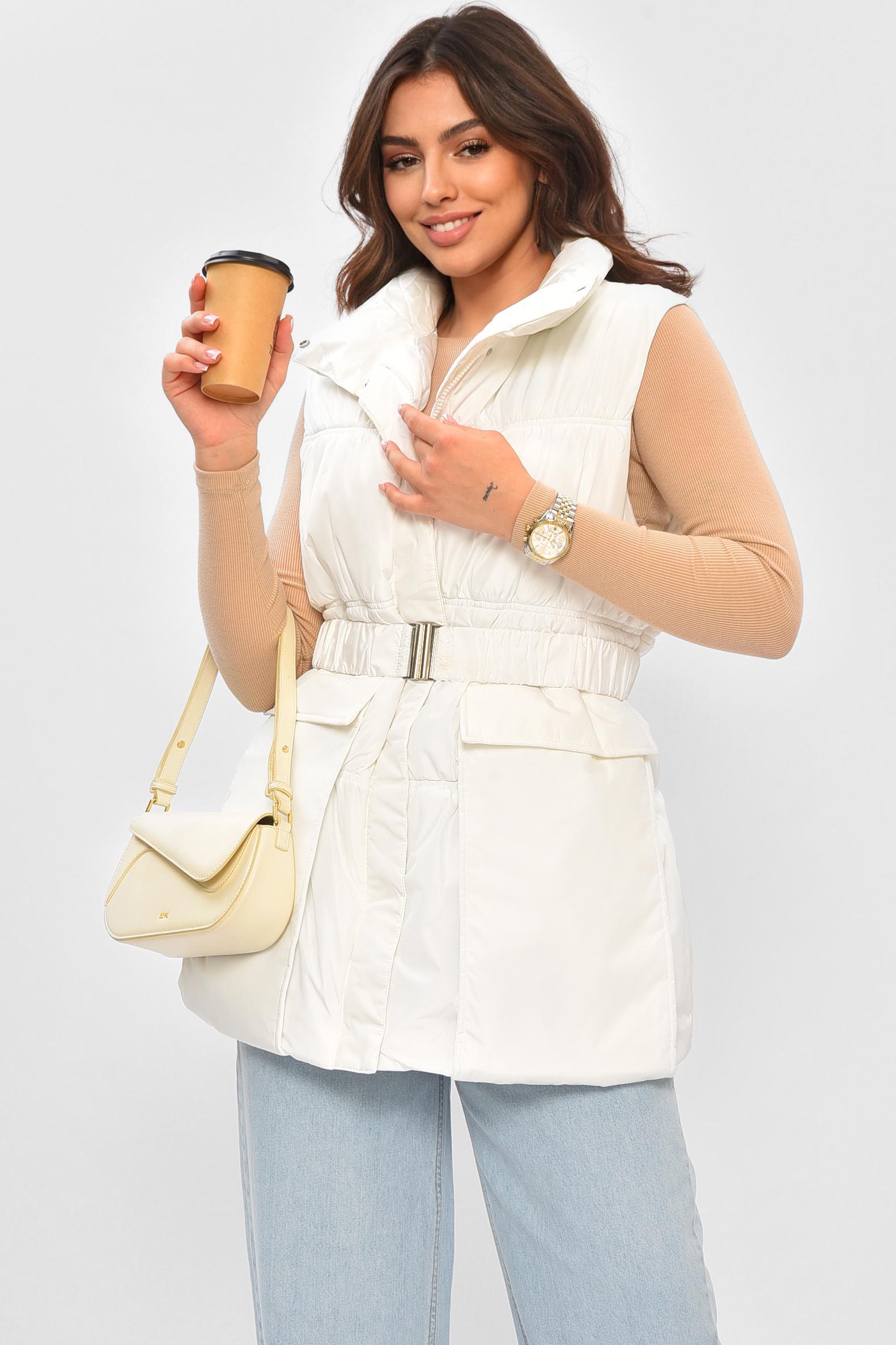 Жилетка женская однотонная 205033 XL Белый