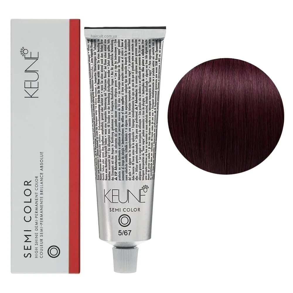 Краска тонирующая безаммиачная для волос Keune Semi Color 5.67 Light Red Violet Brown 60 мл