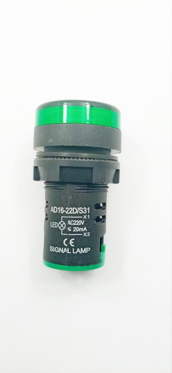 Індикатор світлодіодний Daier AD-16-22DS d 22 мм 220V гвинт Зелений (34380) Індикатор світлодіодний Daier AD-16-22DS d 22 мм 220V гвинт Зелений (34380)